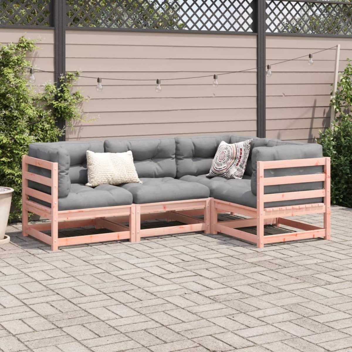 VIDAXL Salon de jardin 4 pcs bois massif sapin de douglas
