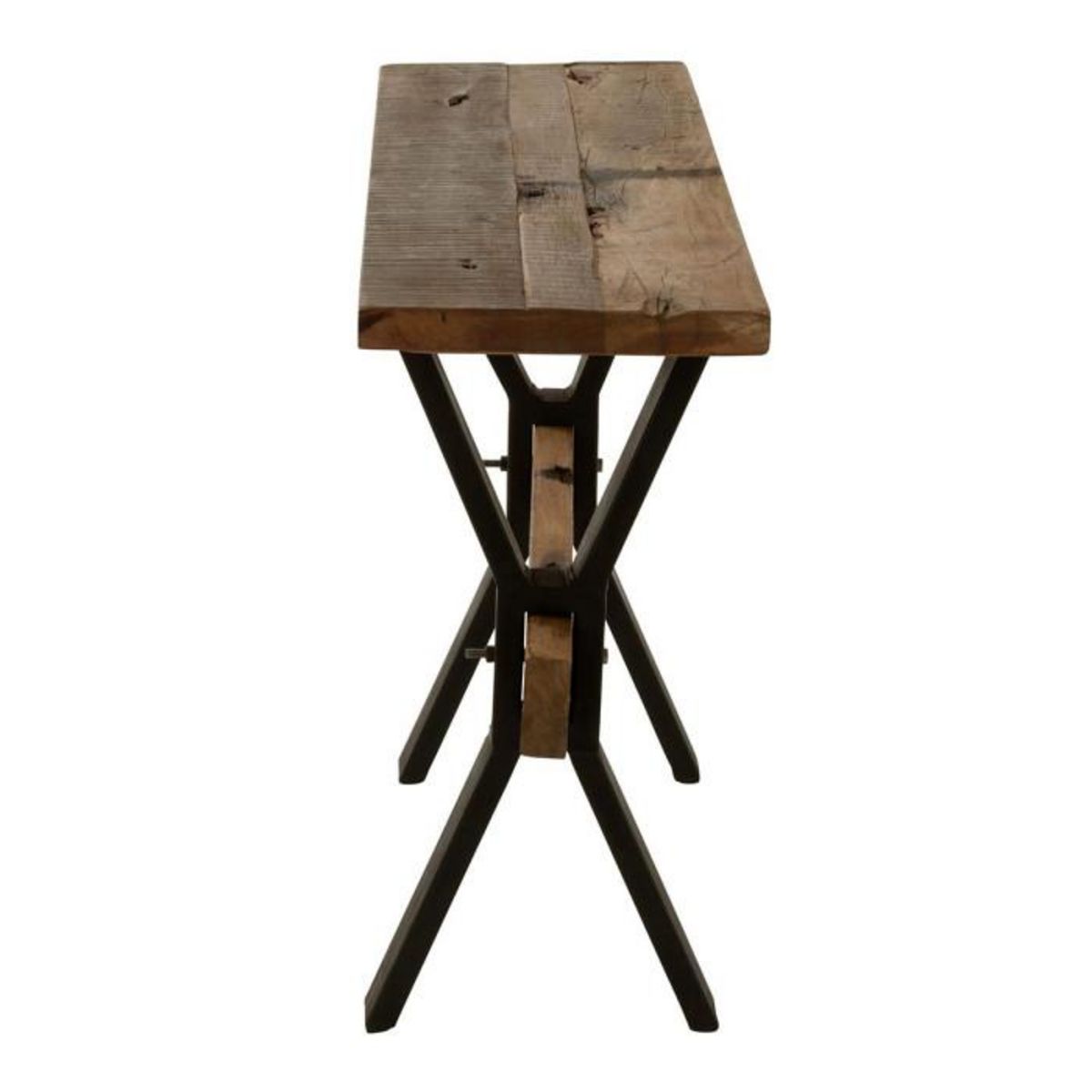 Paris Prix Console en Bois Vieilli  Fannie  120cm Marron