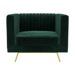 MAISON PAVANE Fauteuil en velours vert foncé-Gatsby