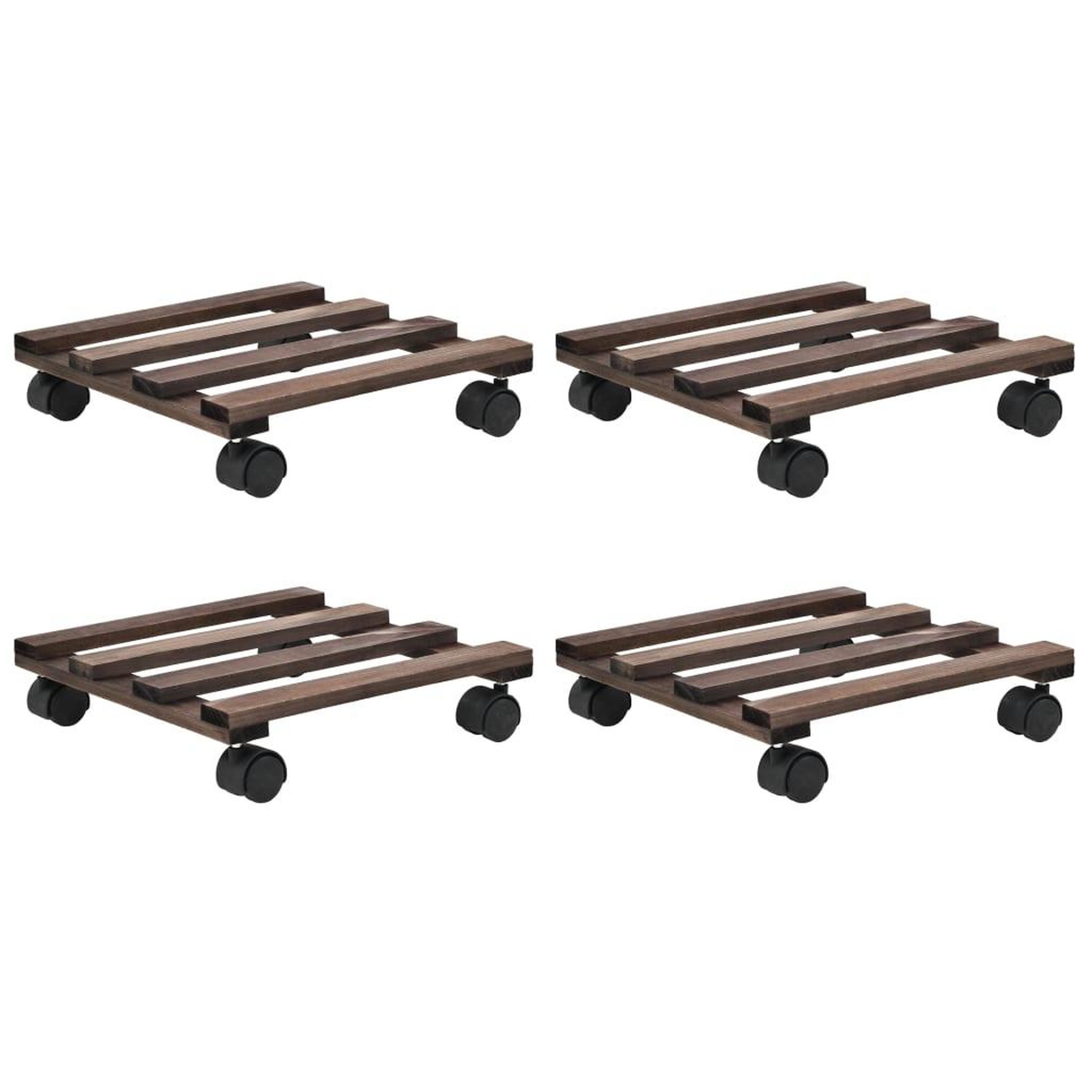 VIDAXL Support roulant a plantes Bois de cedre 4 pcs 25 x 25 cm