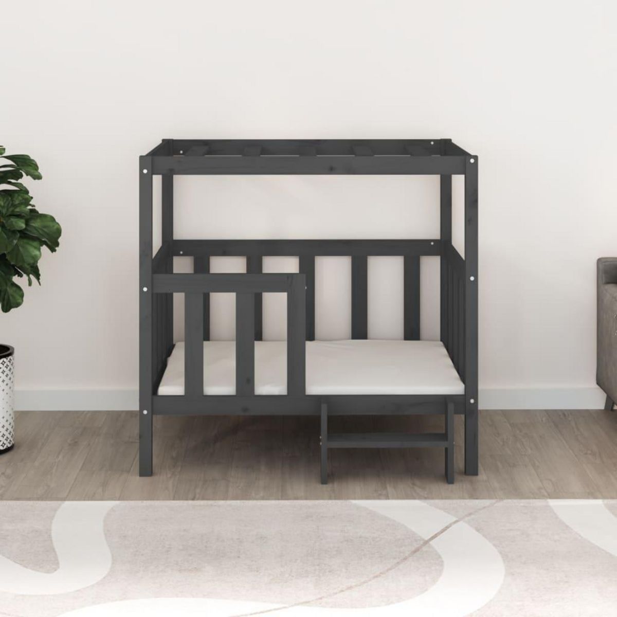 VIDAXL Lit pour chien Gris 105,5x83,5x100 cm Bois de pin solide