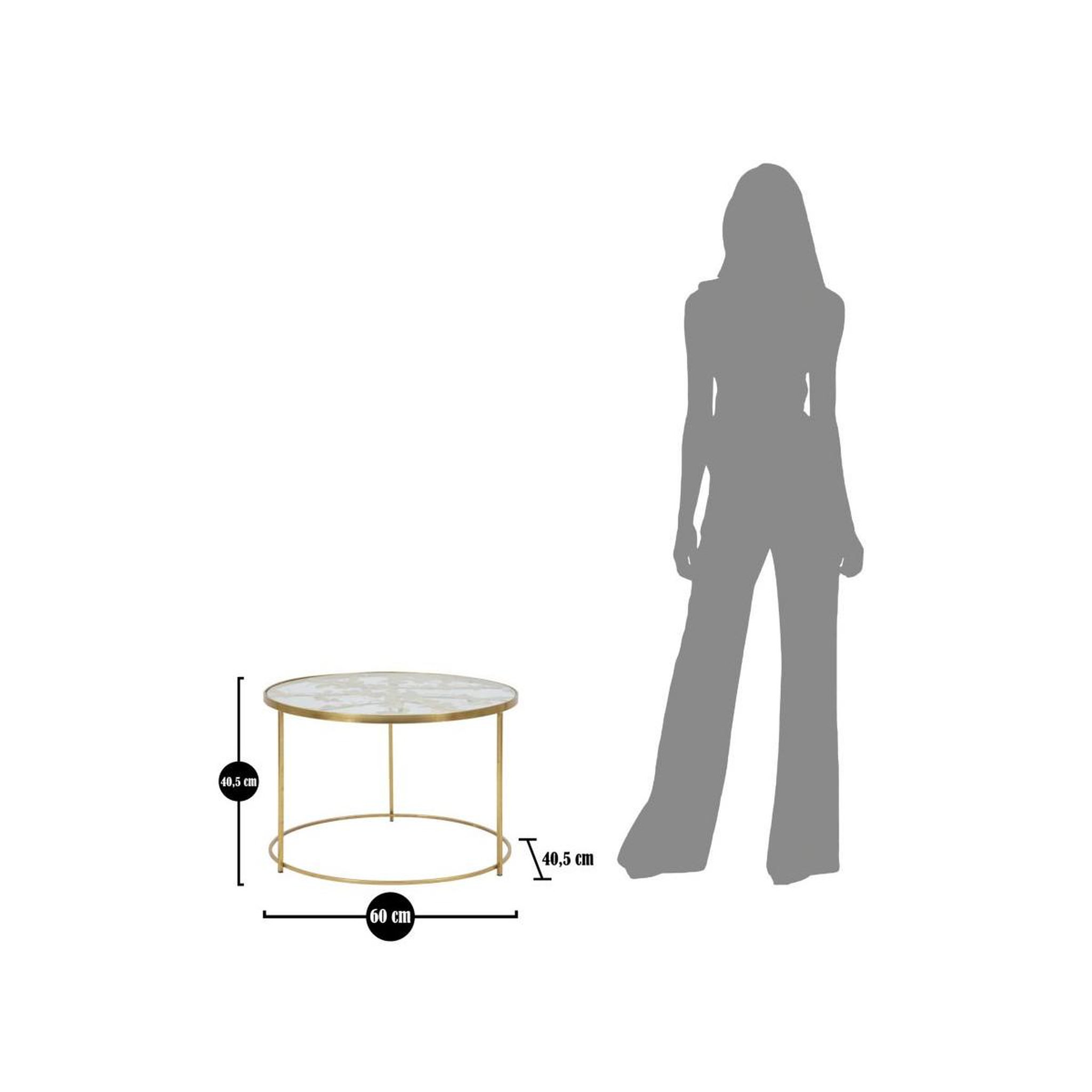 Voir la diapositive 6 : Paris Prix Table basse en verre  butterfly  60cm or
