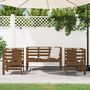 Voir la diapositive 3 : VIDAXL Salon de jardin 3 pcs marron miel bois de pin massif