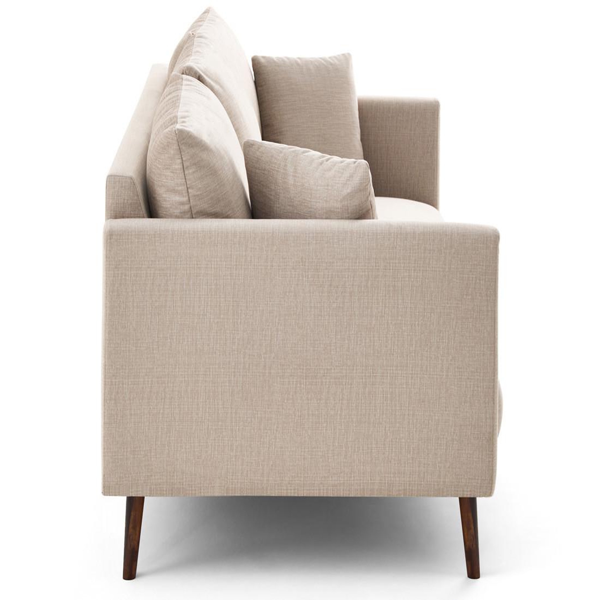 Voir la diapositive 5 : LISA DESIGN Ostrava - canapé droit 3 places en velours pieds en bois