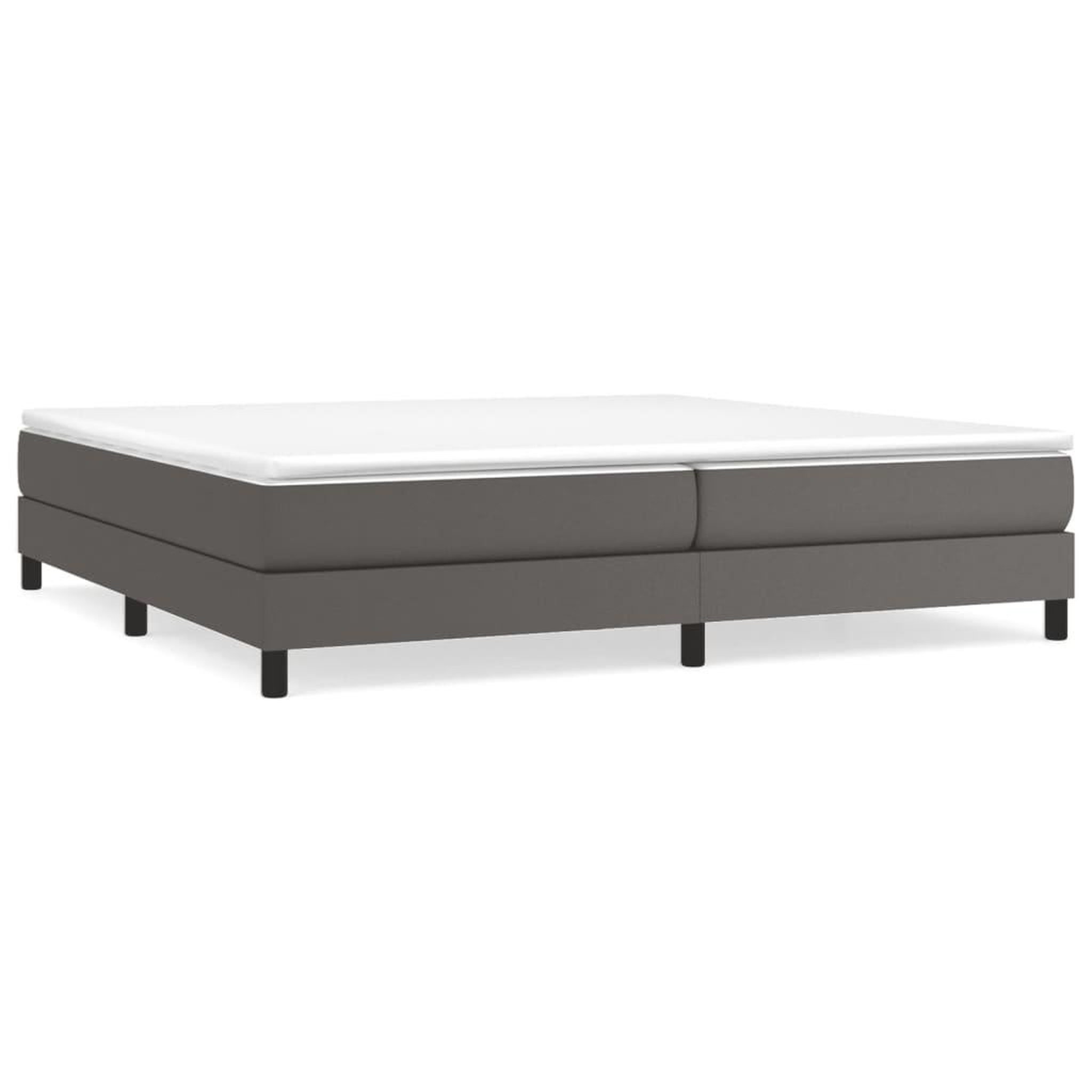 Voir la diapositive 2 : VIDAXL Sommier a lattes de lit avec matelas Gris 200x200 cm Similicuir