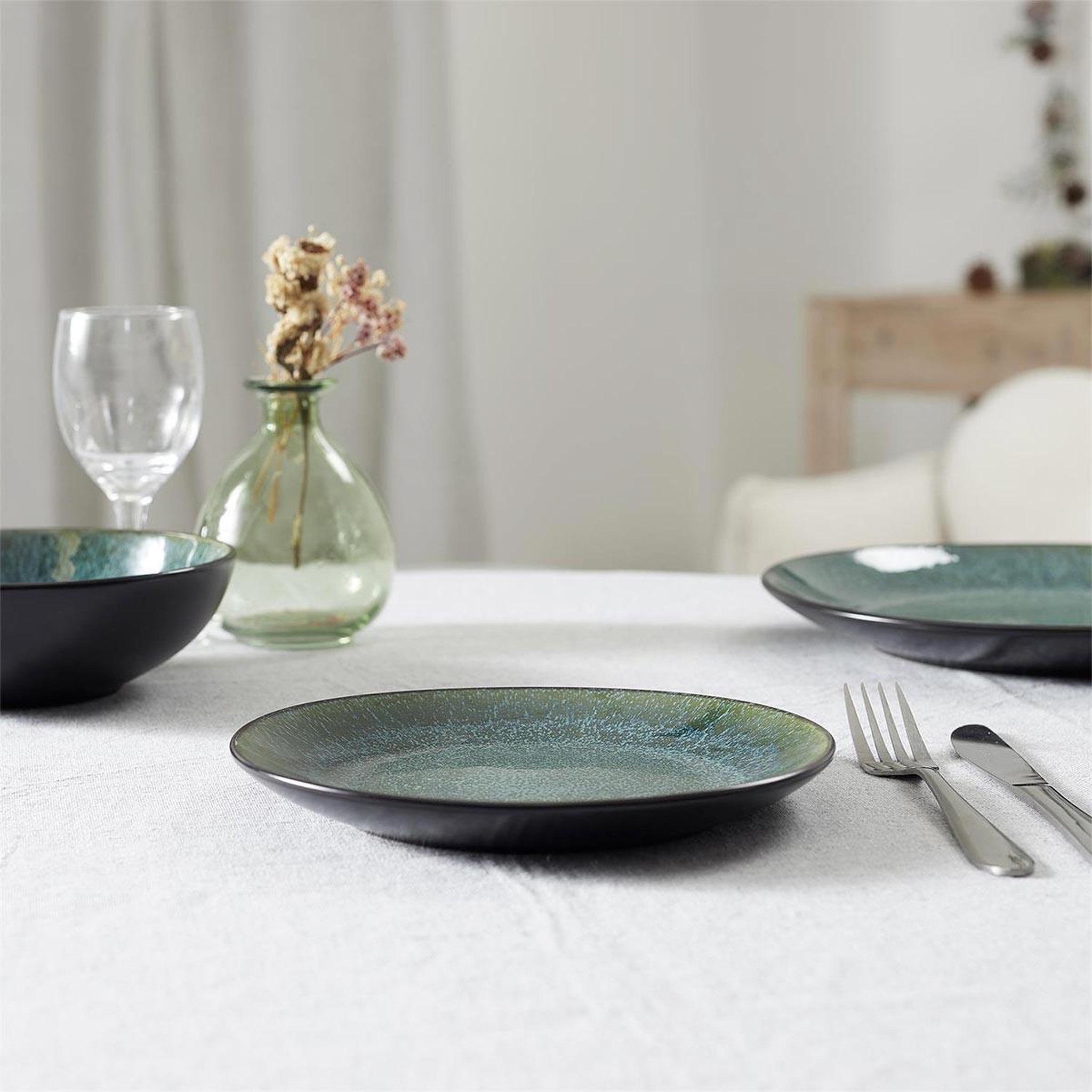 Voir la diapositive 3 : The Home Deco Factory Lot de 6 assiettes à dessert  elia  19cm vert