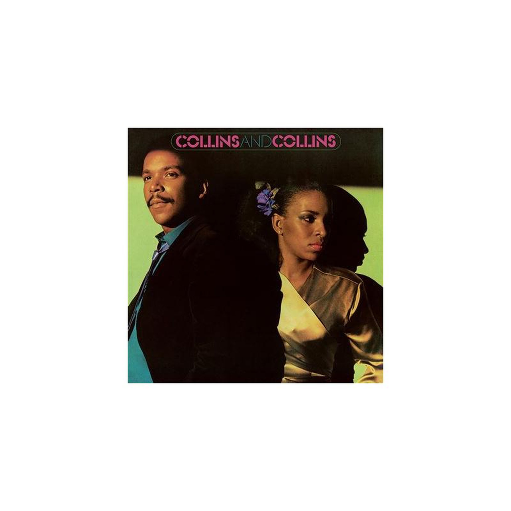 Album vinyle collins and collins – pochette vert et tons foncés, texte rose stylisé