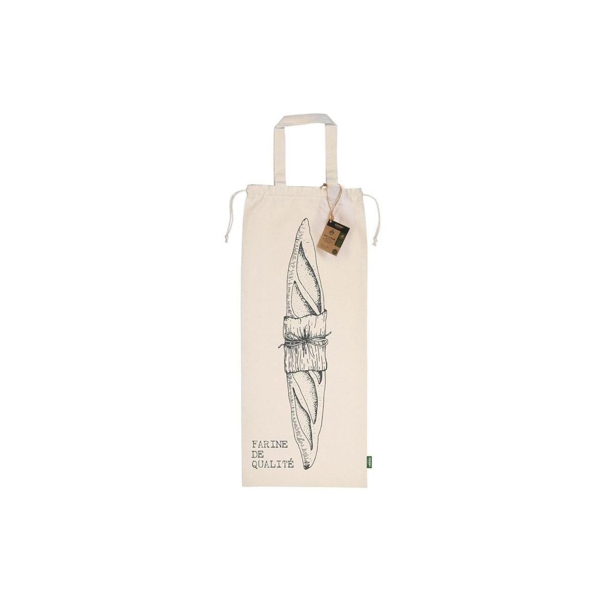 COOK CONCEPT Sac à Pain en Coton  Baguette  81cm Beige