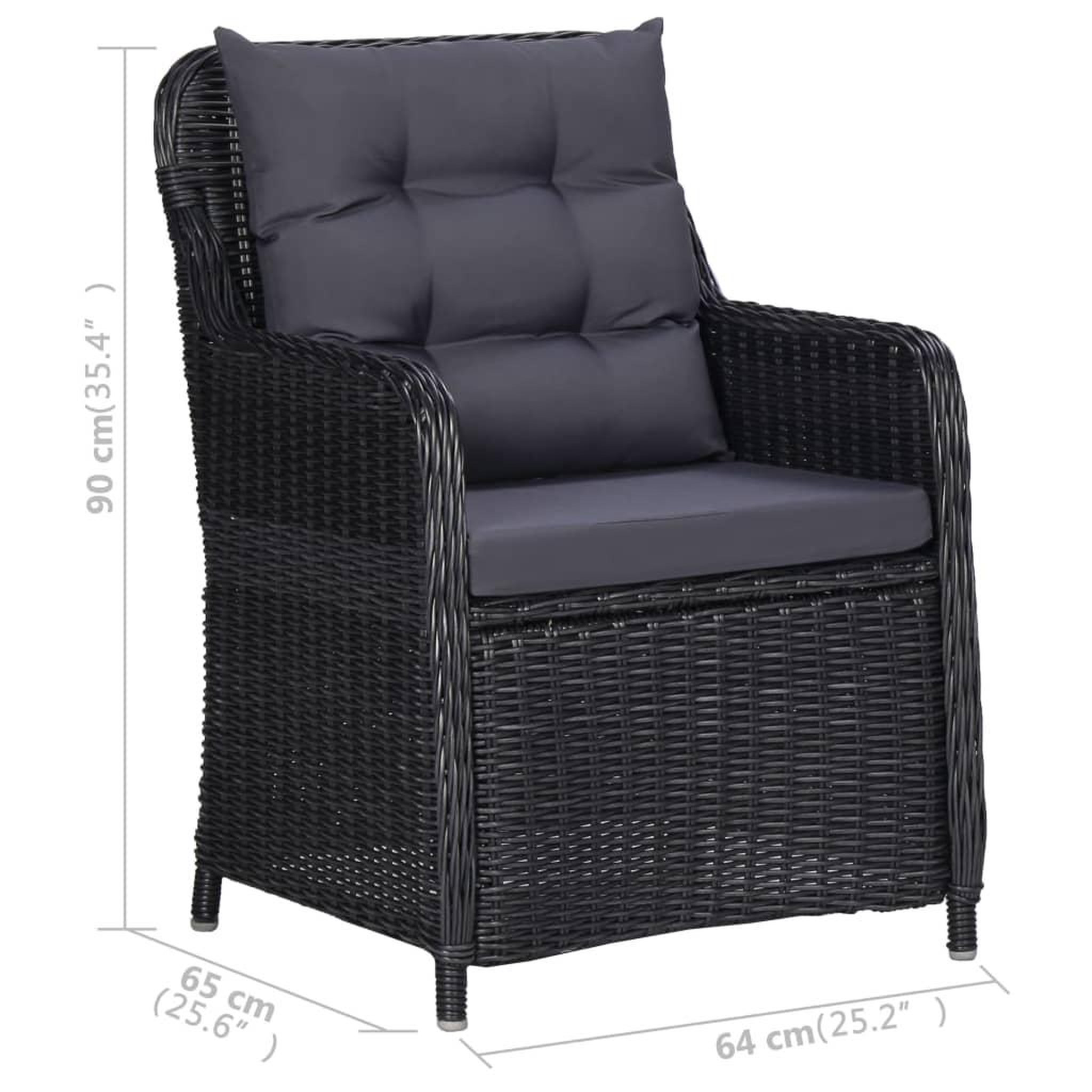 Voir la diapositive 6 : VIDAXL Ensemble a manger de jardin 7 pcs Noir