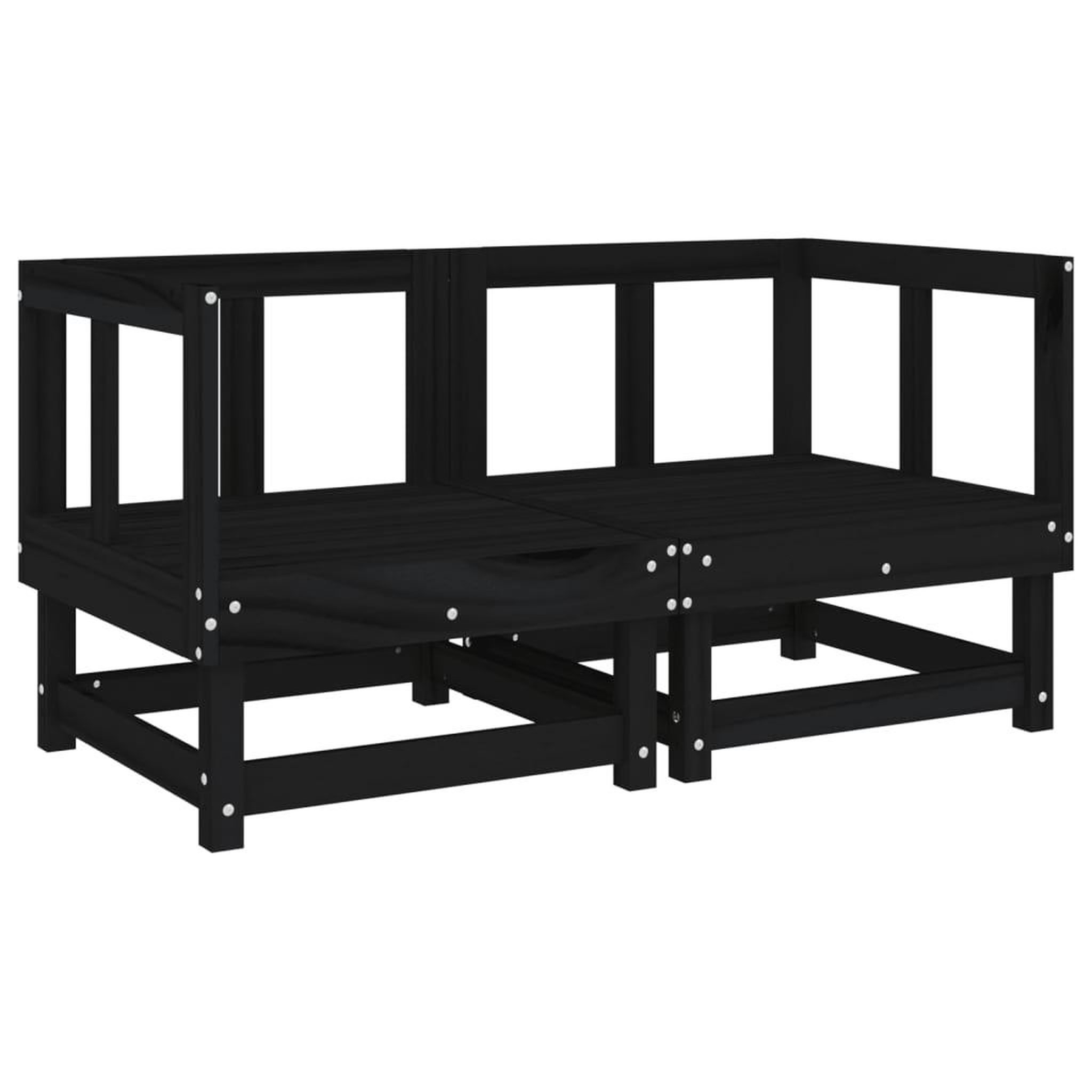 Voir la diapositive 3 : VIDAXL Canapes d'angle avec coussins 2 pcs noir bois de pin massif