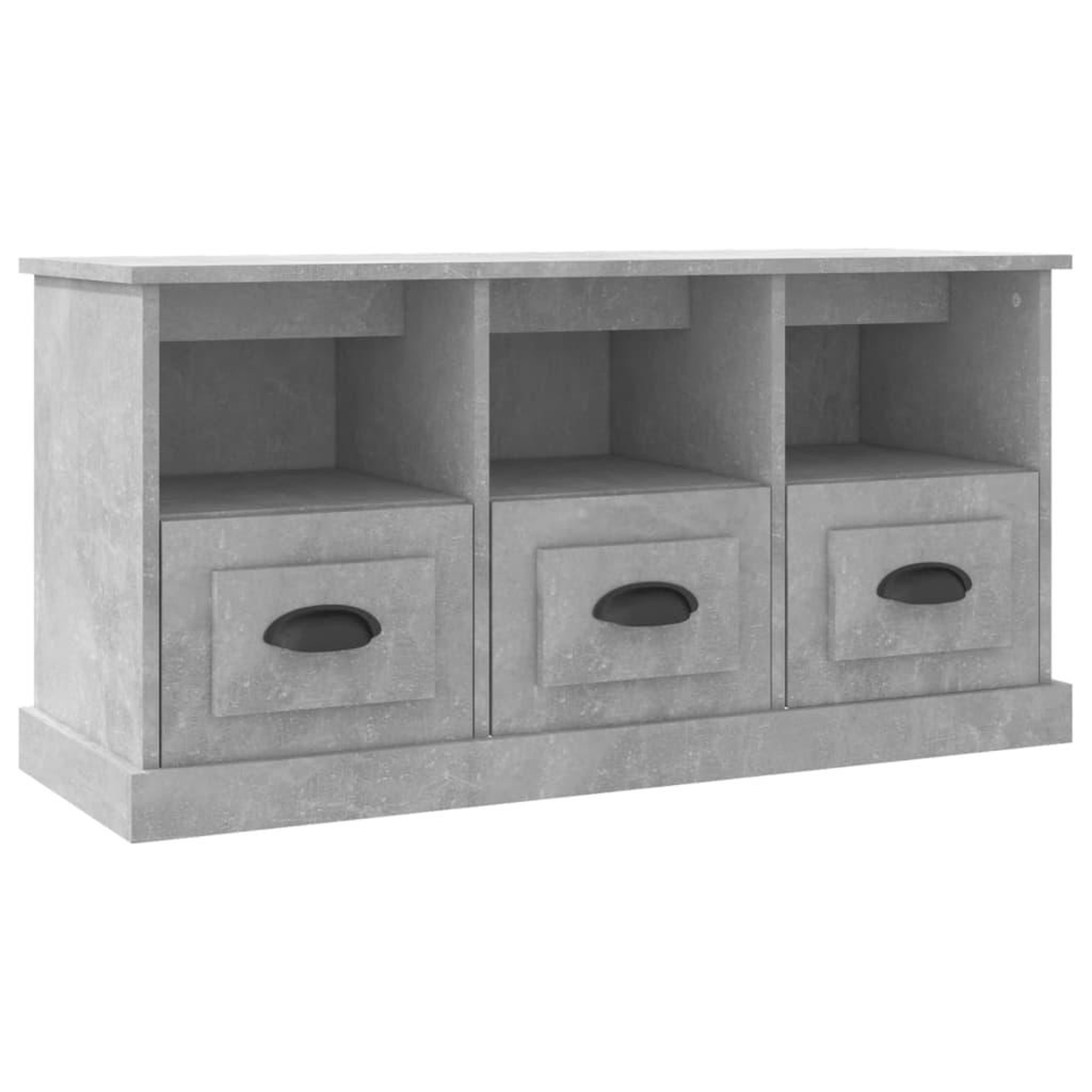 Voir la diapositive 2 : VIDAXL Meuble TV gris beton 100x35x50 cm bois d'ingenierie