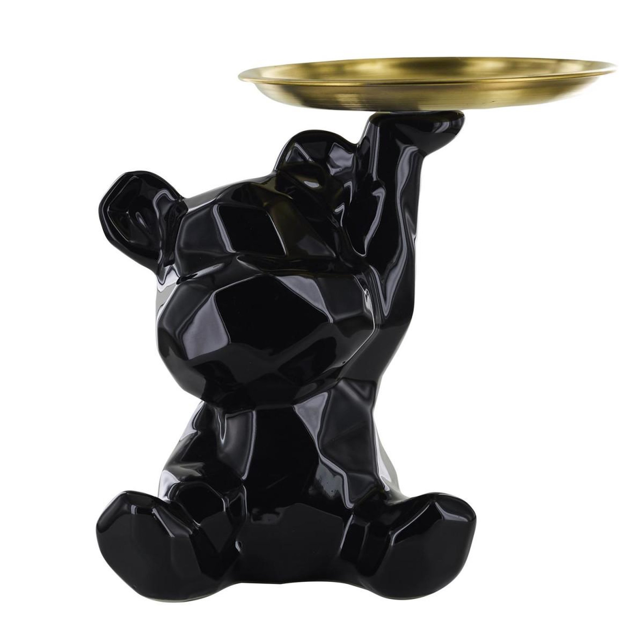 The Home Deco Factory Vide-poche statue  ourson  18cm noir