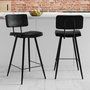 Voir la diapositive 2 : Rendez vous déco Lot de 2 chaises de bar mi-hauteur 66 cm en cuir synthétique gris/noir-Texas