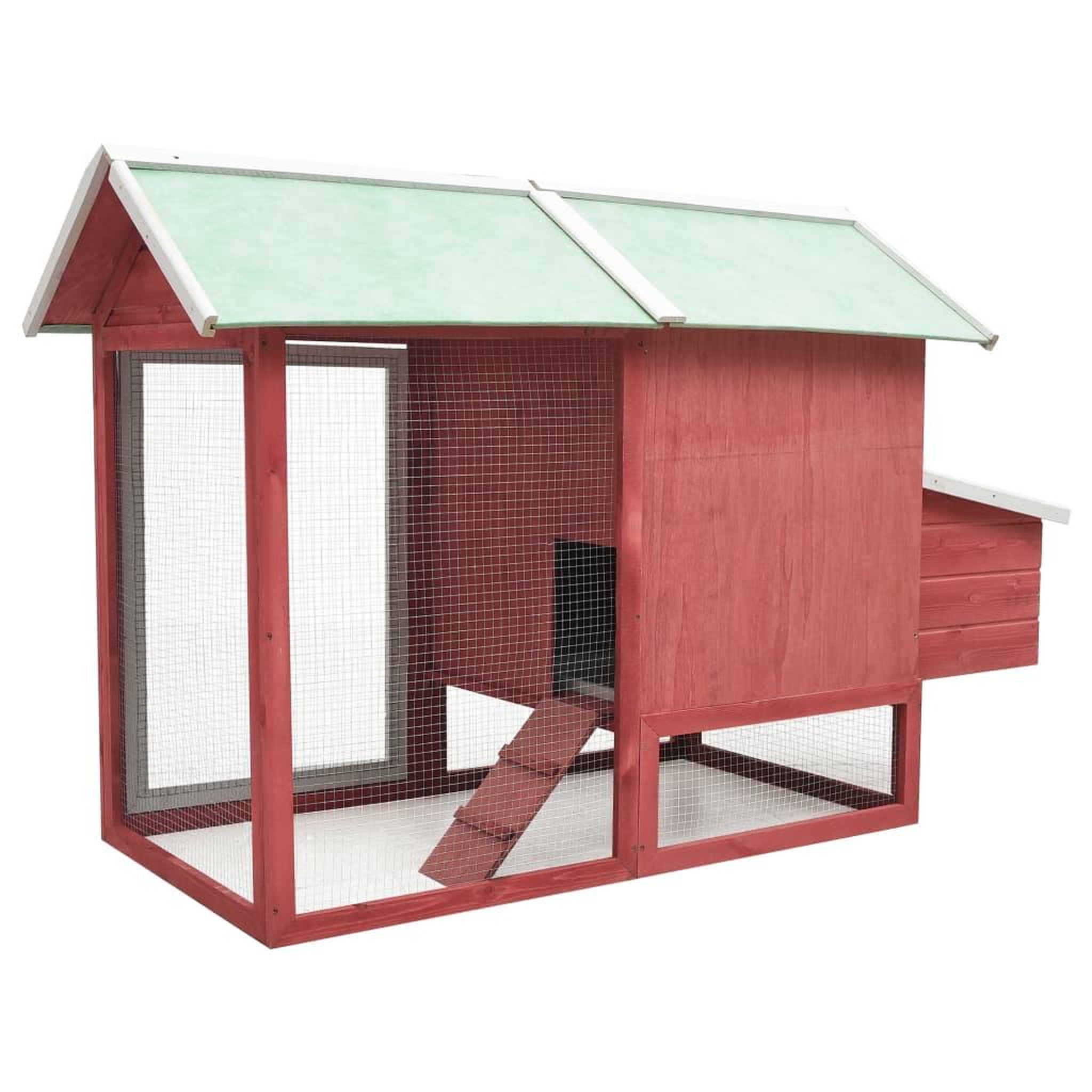 Voir la diapositive 4 : VIDAXL Poulailler Rouge 170x81x110 cm Bois de pin massif et sapin