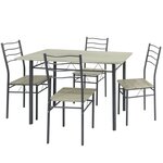 VS VENTA-STOCK Ensemble de Table et 4 chaises Lima pour Salle à Manger Chêne/Gris
