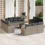 Voir la diapositive 1 : VIDAXL Salon de jardin avec coussins 13 pcs gris resine tressee