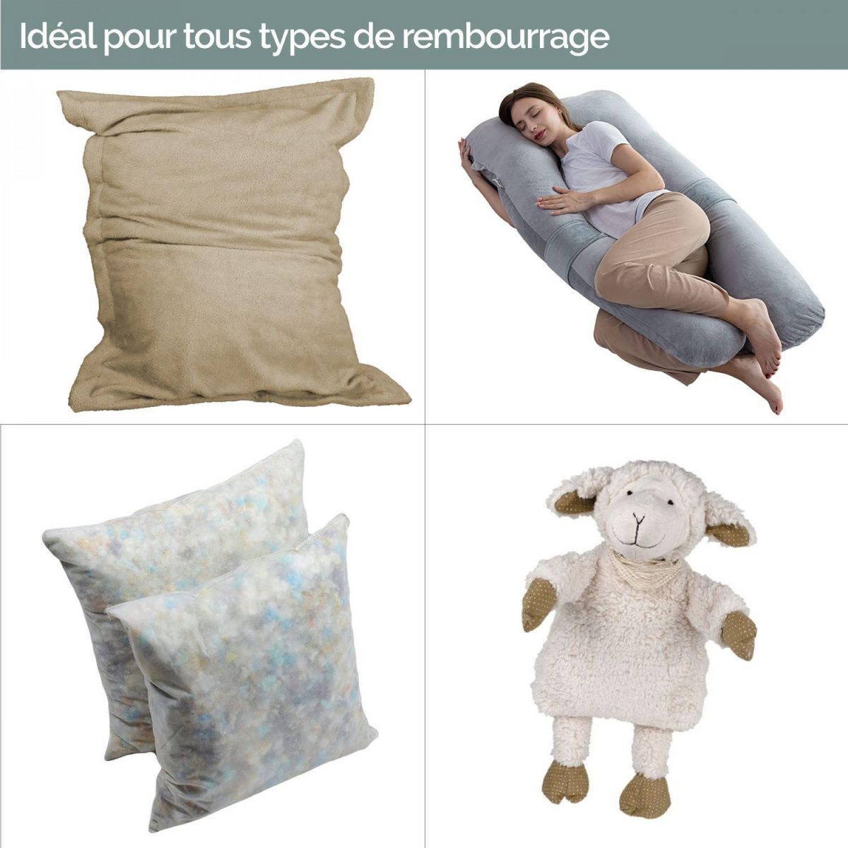 VIVEZEN Flocons de mousse polyuréthane de rembourrage recyclée