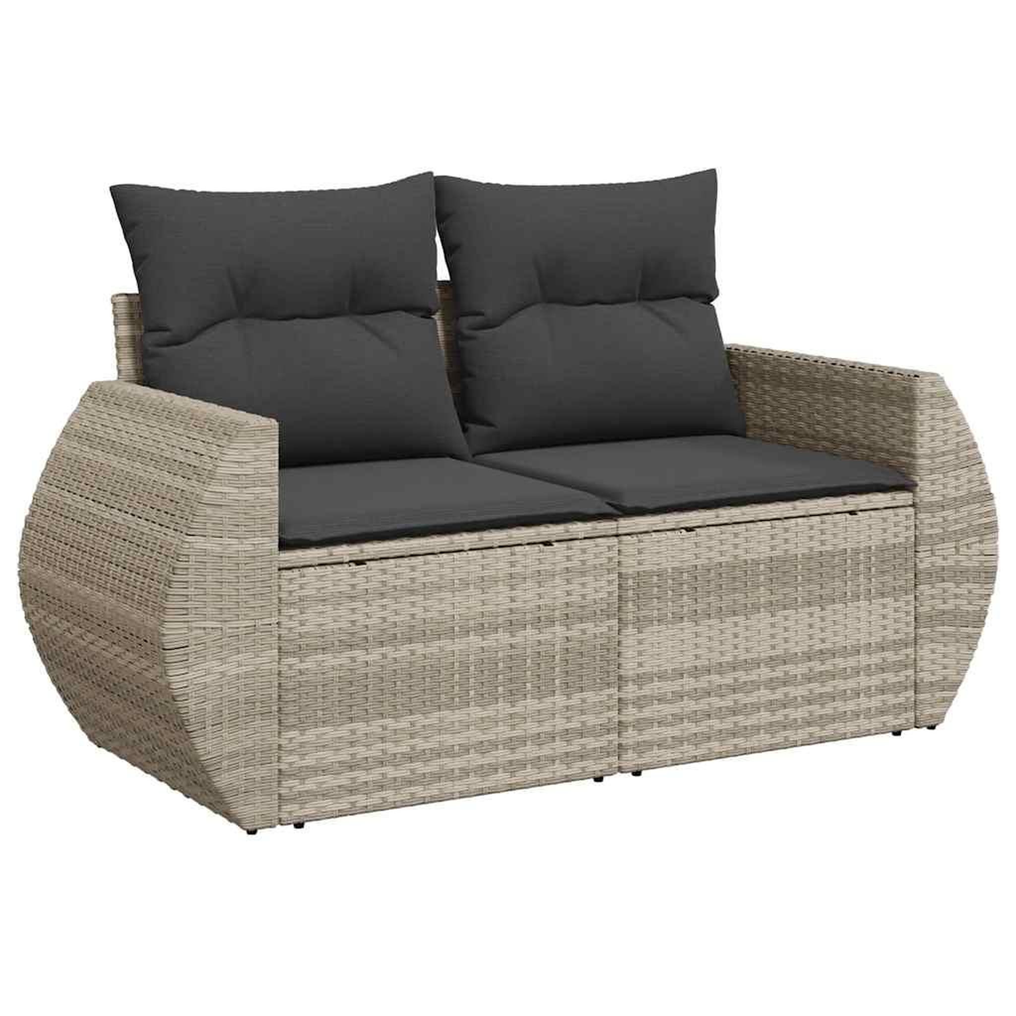 Voir la diapositive 5 : VIDAXL Salon de jardin avec coussins 7 pcs gris clair resine tressee