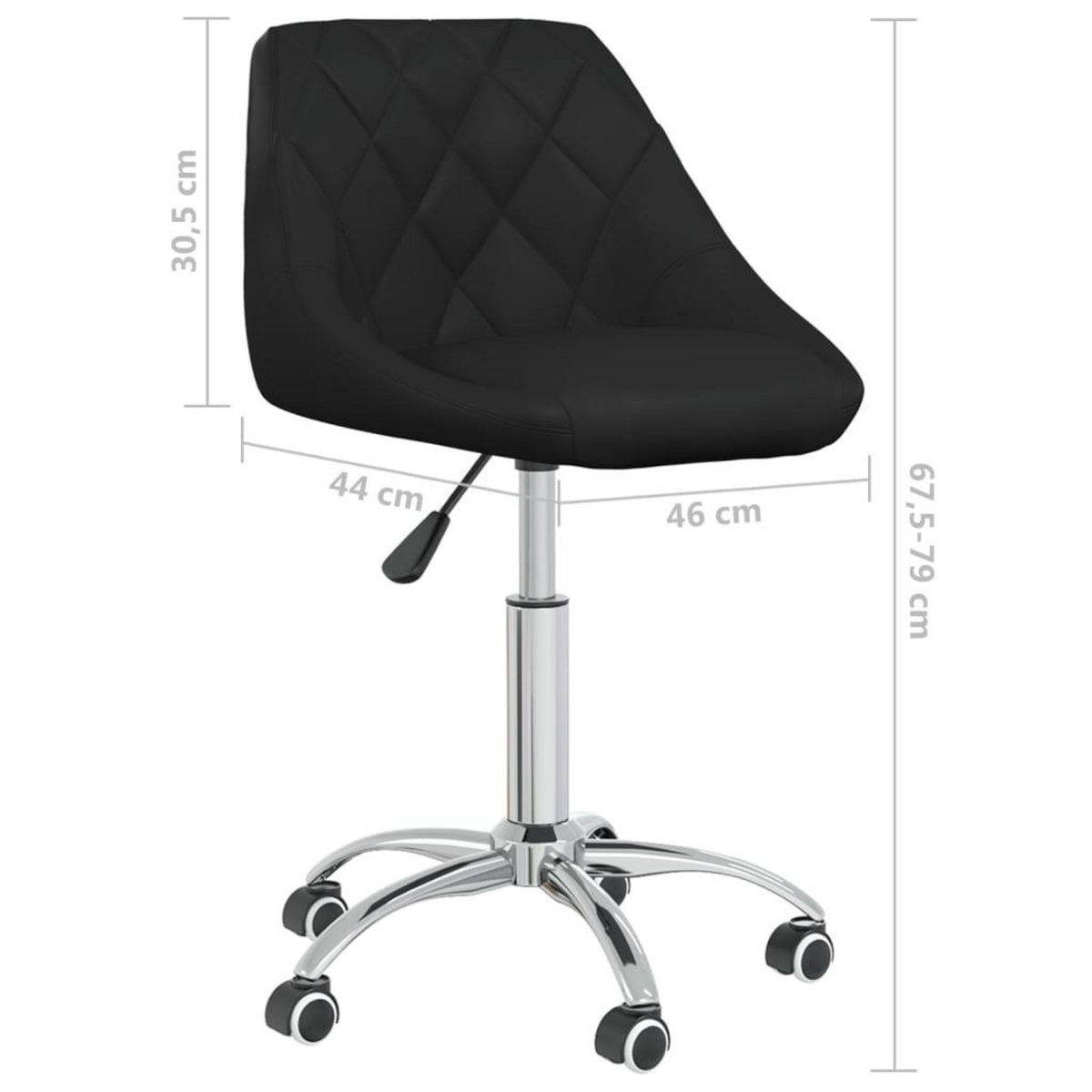 VIDAXL Chaises pivotantes a manger lot de 6 noir similicuir