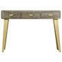 Voir la diapositive 2 : VIDAXL Table console Bois de manguier Gris avec laiton 110x35x76 cm