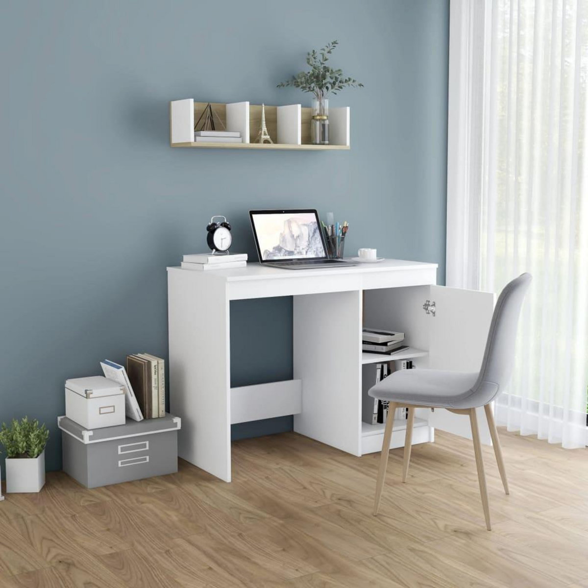VIDAXL Bureau Blanc 100x50x76 cm Bois d'ingenierie