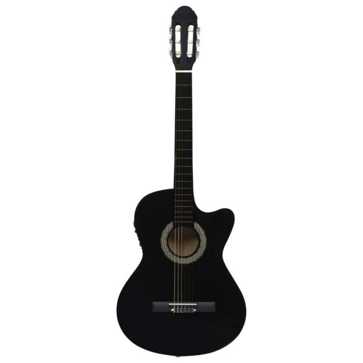 VIDAXL Guitare découpée classique occidentale égaliseur 6 cordes Noir