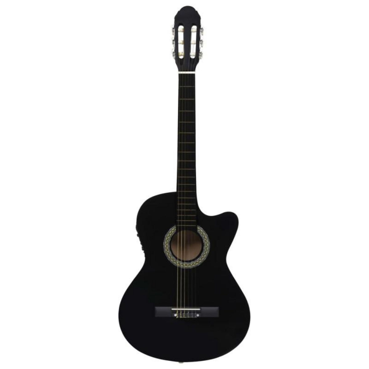 VIDAXL Guitare découpée classique occidentale égaliseur 6 cordes Noir
