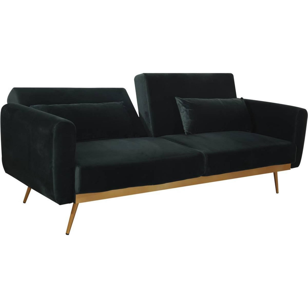  Canapé Clic Clac en velours  Donia  - 203 x 81 x 83 cm - 3 places - Vert foncé