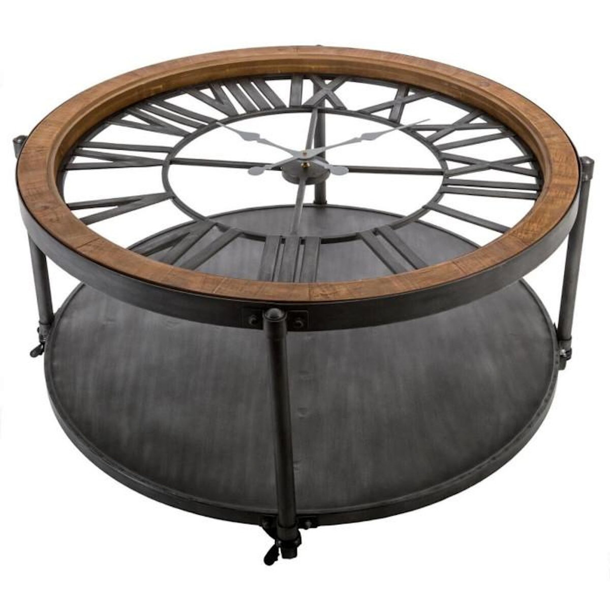 ATMOSPHERA Table Basse Ronde en Métal  Chrono  89cm Noir