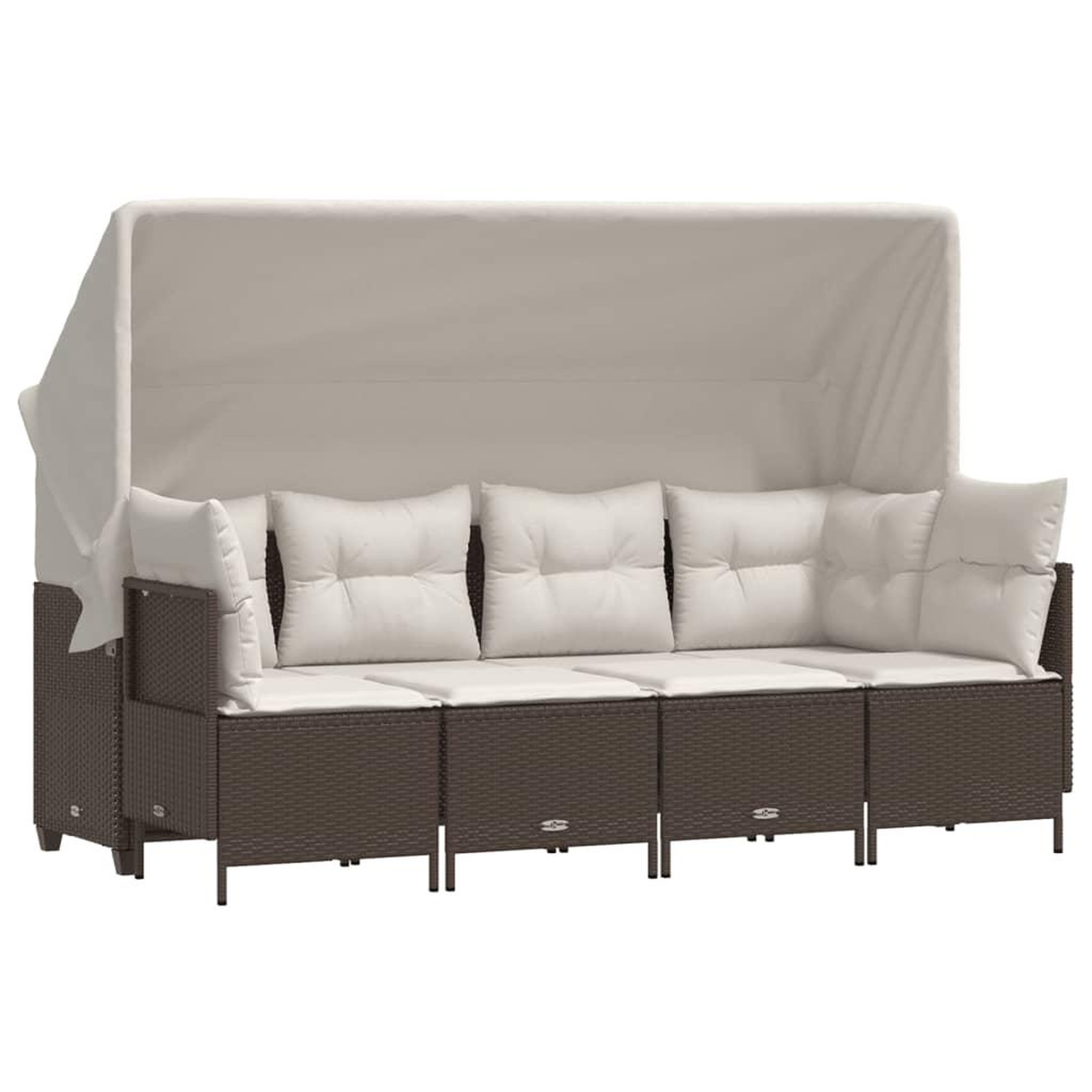 Voir la diapositive 2 : VIDAXL Salon de jardin avec coussins 5 pcs marron resine tressee