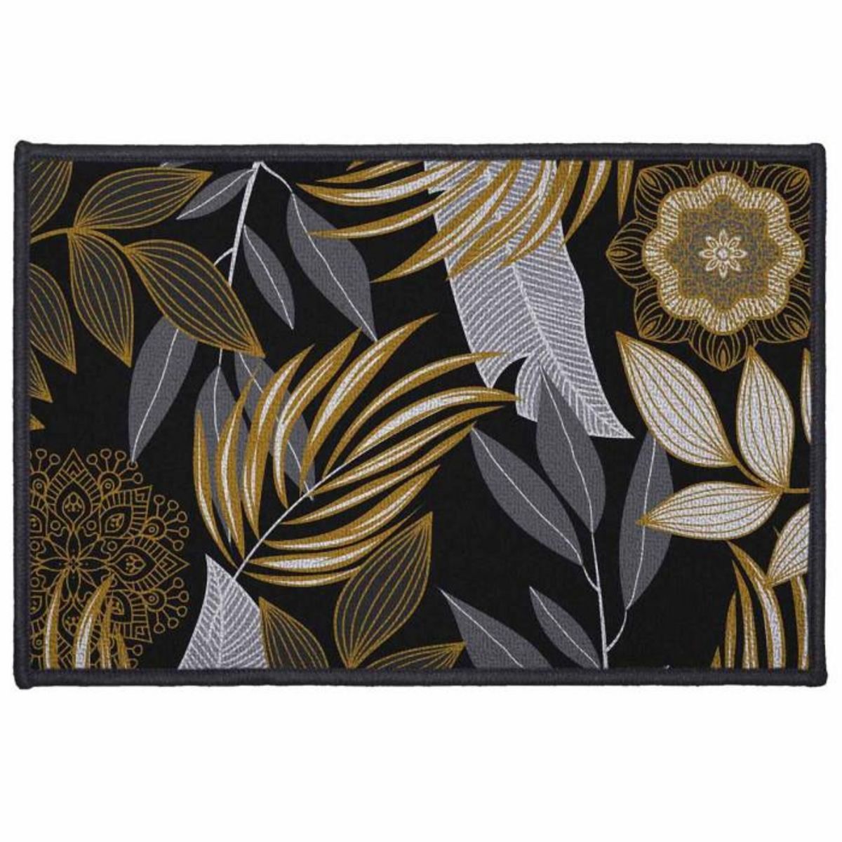 Paris Prix Tapis Déco Imprimé  Hannae  40x60cm Noir & Jaune