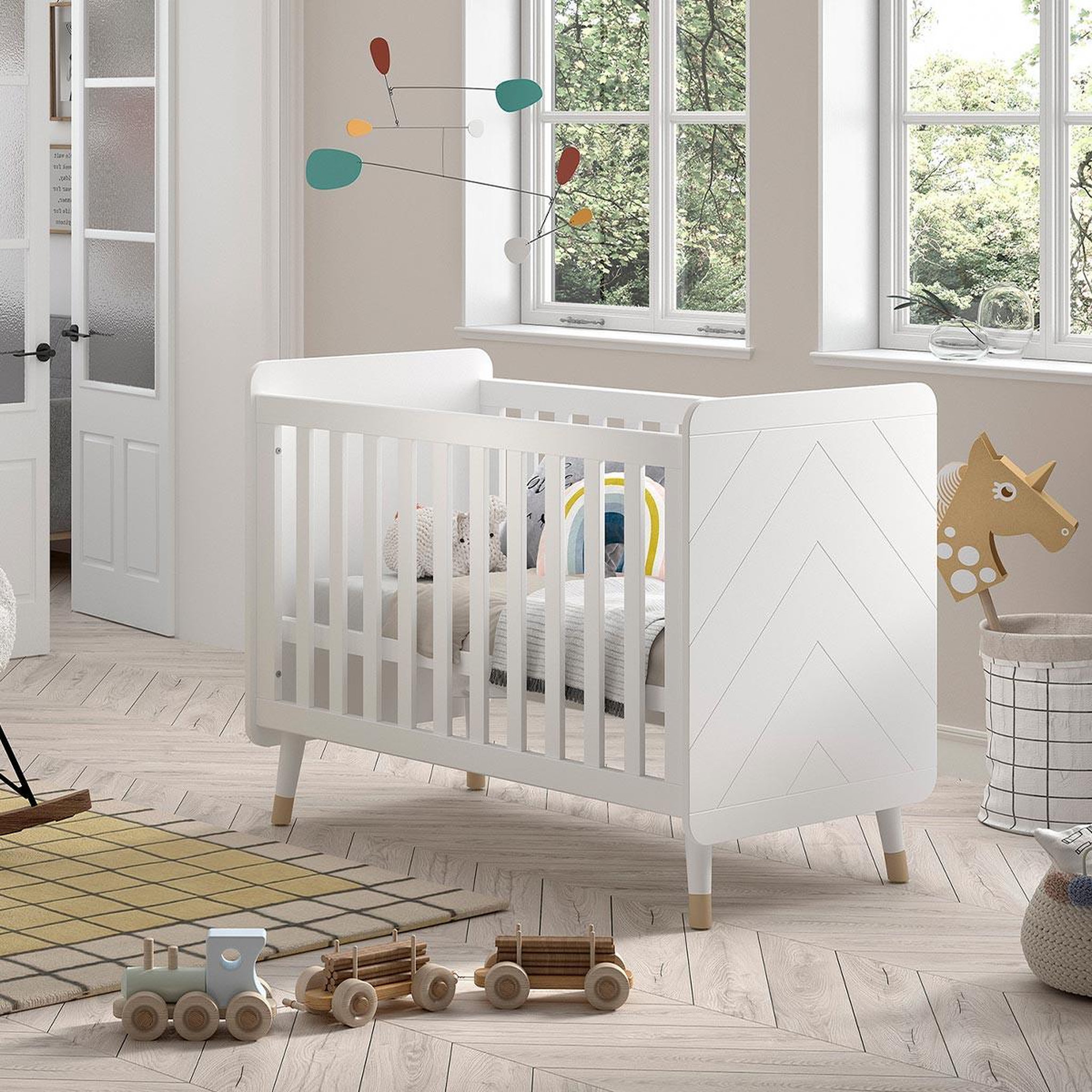 Voir la diapositive 2 : Paris Prix Lit bébé design  billy  60x120cm blanc