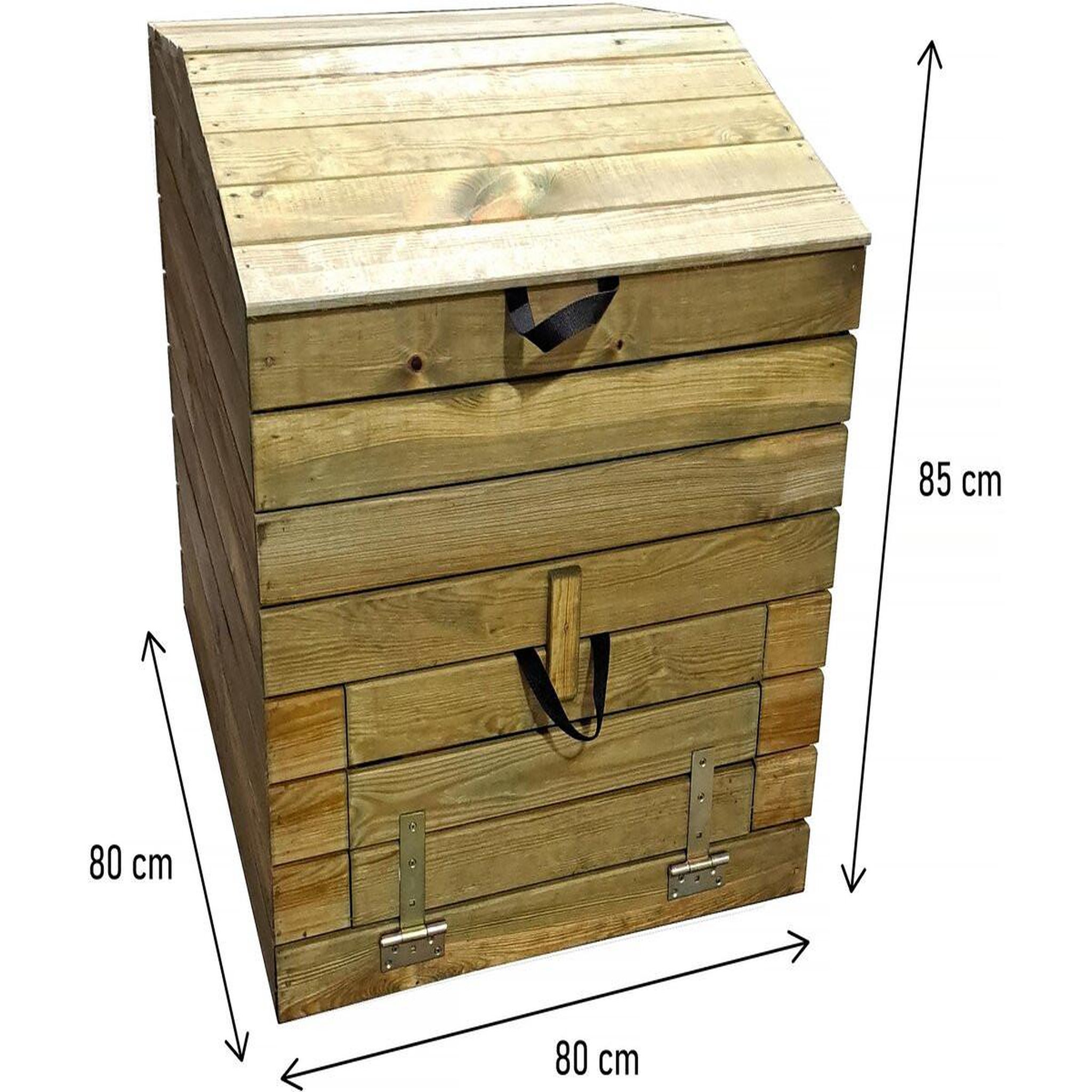 Voir la diapositive 3 : Habitat et Jardin Composteur en bois 500l  douglas  80 x 80 x 85 cm