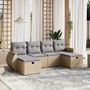 Voir la diapositive 1 : VIDAXL Salon de jardin avec coussins 6pcs melange beige resine tressee