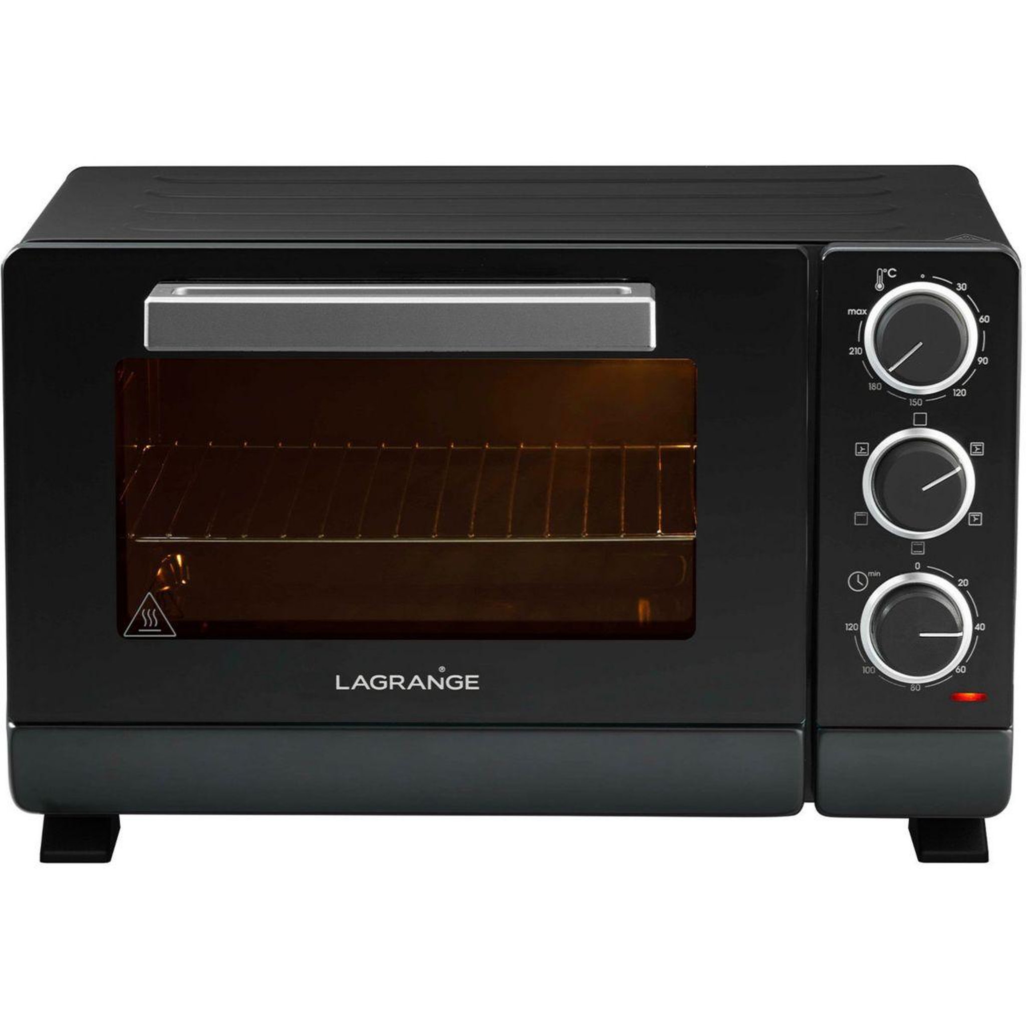 Voir la diapositive 4 : LAGRANGE Mini four 719001 chaleur tournante 21L - 250°C - 120 min - Noir