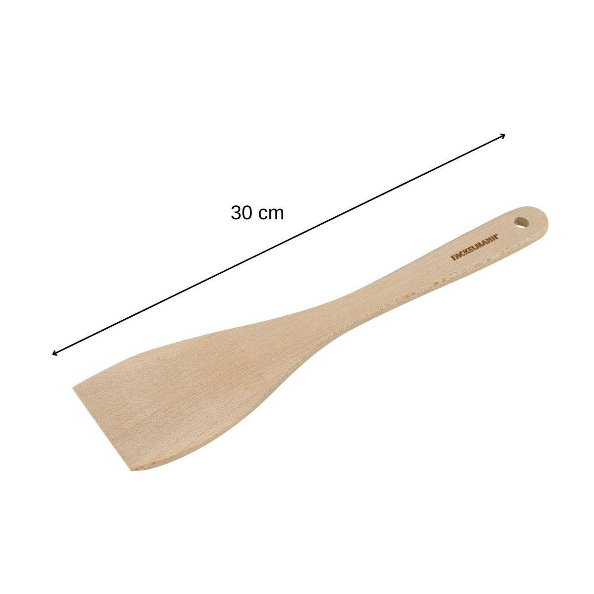 Voir la diapositive 4 : Fackelmann Lot de 3 ustensiles de cuisine en bois dont 2 spatules et une cuillère fackelmann nature