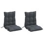 Voir la diapositive 3 : VIDAXL Coussins de chaise a dossier bas lot de 2 anthracite