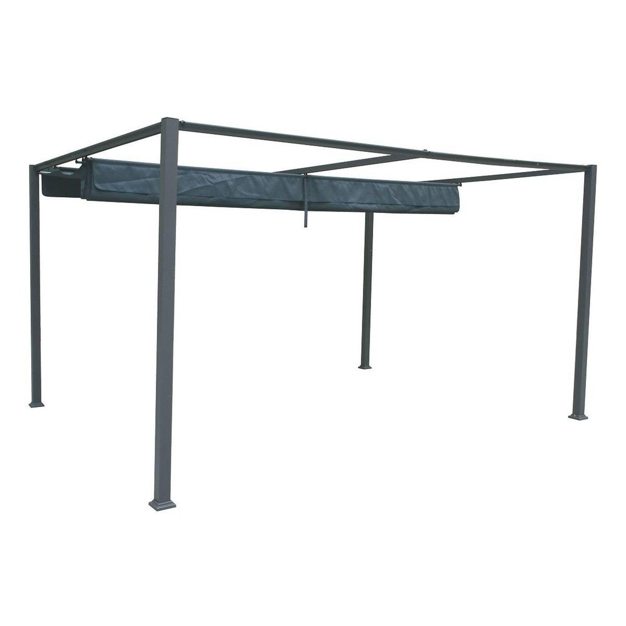 Voir la diapositive 3 : HESPERIDE Tonnelle de jardin palmeira - l. 400 x l. 300 cm - ardoise