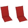 VIDAXL Coussin de chaise de jardin 2 pcs Rouge 120 x 50 x 3 cm