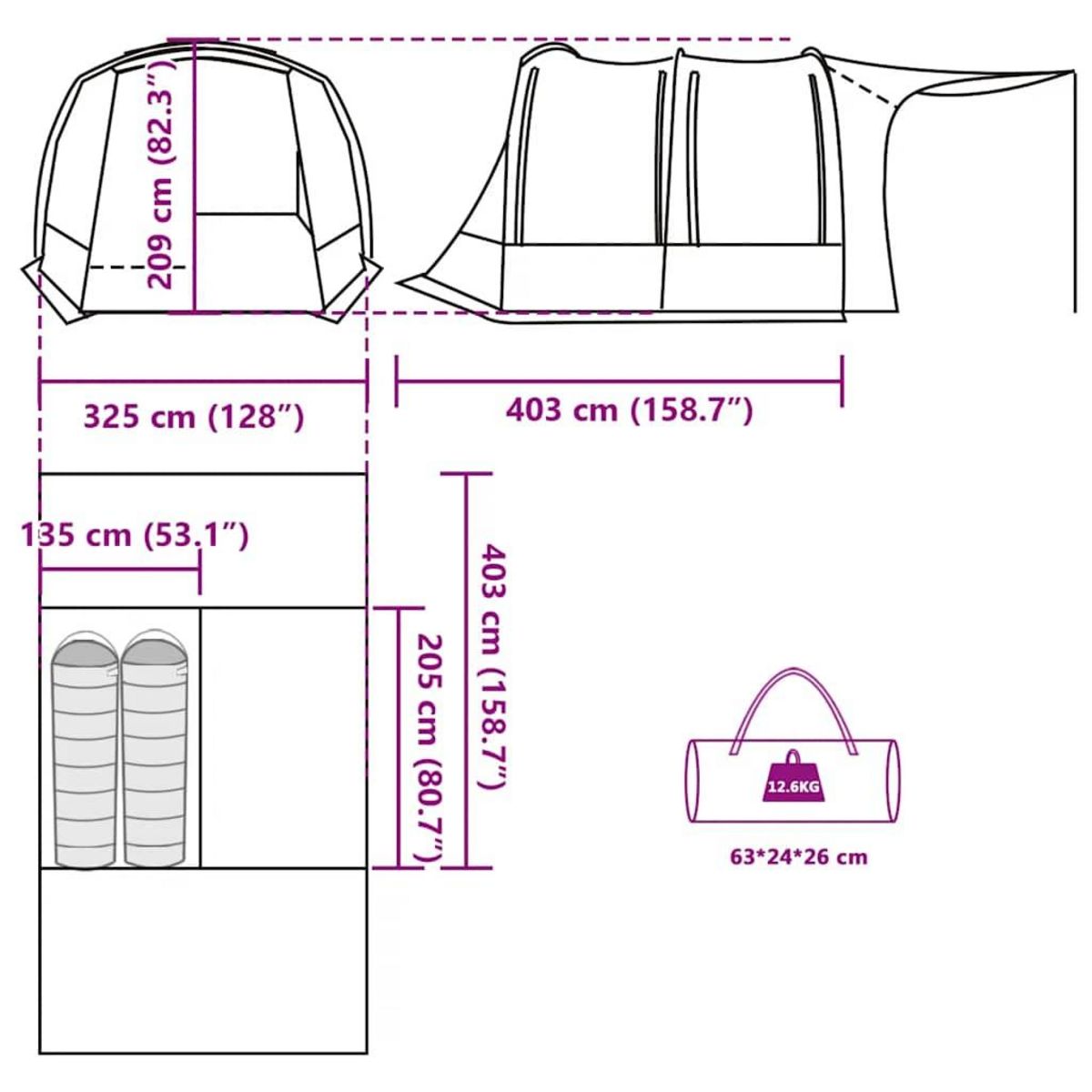VIDAXL Tente de voiture vert impermeable