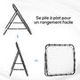 Voir la diapositive 5 : HOMCOM Filet de rebond pliable inclinaison réglable - piquets d'ancrage inclus - filet PE noir métal époxy noir