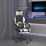 Voir la diapositive 1 : VIDAXL Chaise de jeu avec repose-pied Noir et blanc Similicuir