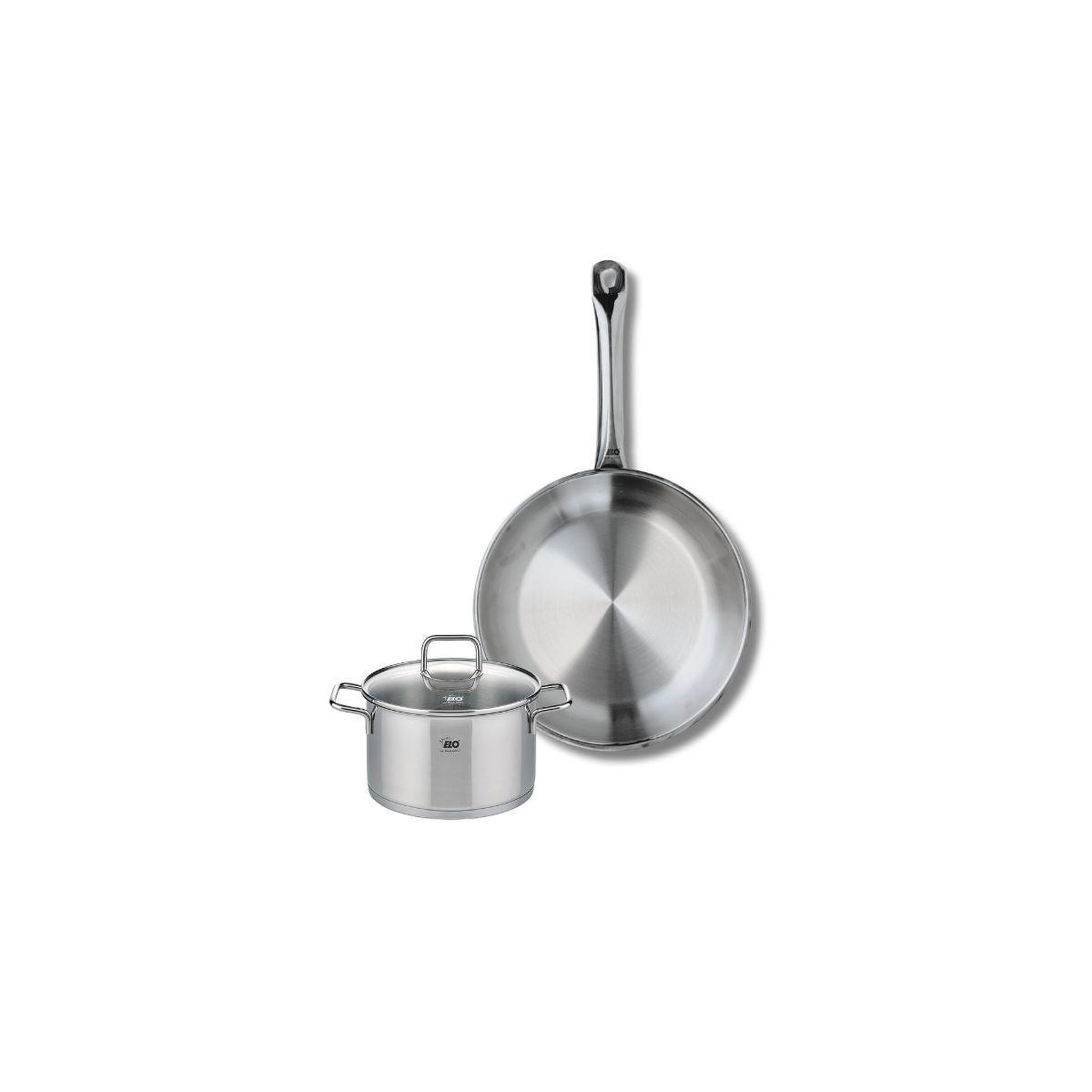 ELO Ensemble de 1 poêle de cuisson 24 cm et 1 faitout 14 cm elo profi citrin