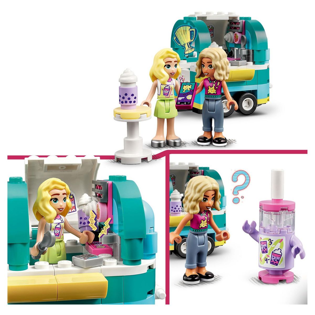 LEGO Friends 41733 La boutique mobile de Bubble Tea, Jouet Filles et Garçons 6 Ans, Jeu Créatif, avec Véhicules, et Personnages Nova & Mathilde