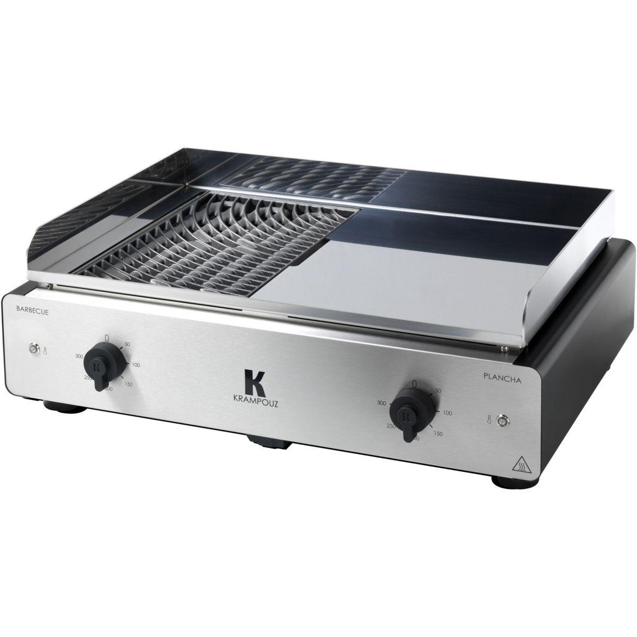 KRAMPOUZ Plancha électrique GECIO2OA00 GECIO2OA00 inox zones barbecue/plancha 2 brûleurs à poser, 70x40 cm