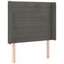 Voir la diapositive 2 : VIDAXL Tete de lit avec oreilles Gris fonce 83x16x118/128 cm Velours