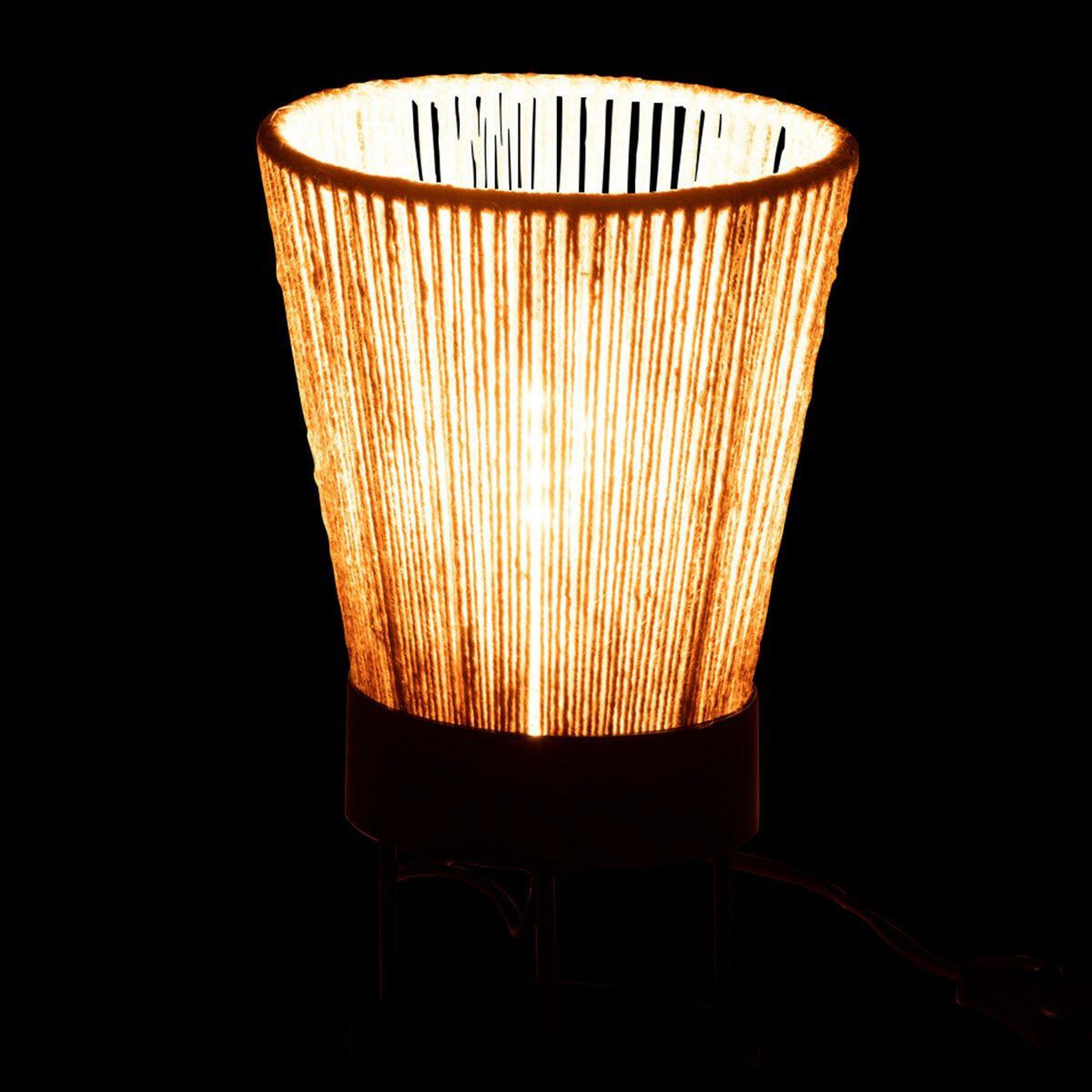 Voir la diapositive 3 : J-LINE Lampe à poser en jute  nina  28cm naturel