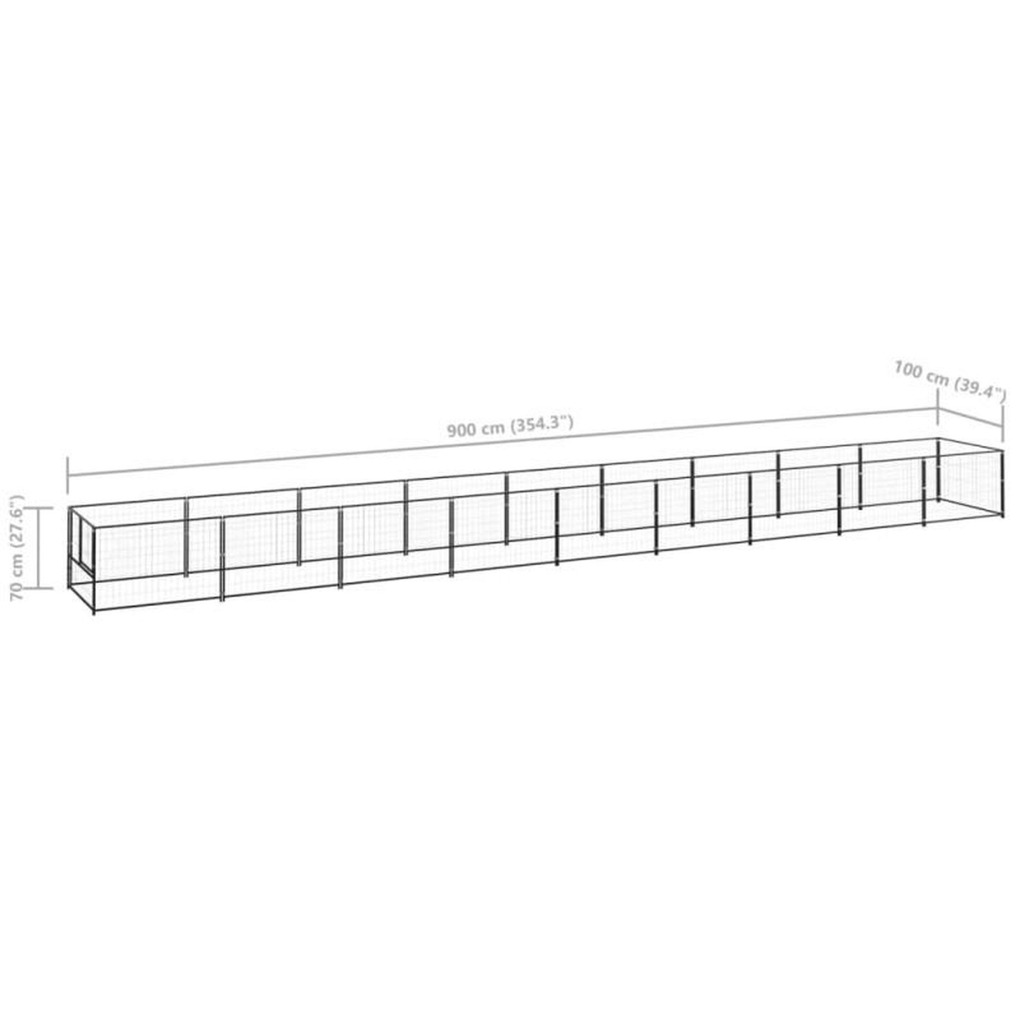 Voir la diapositive 6 : VIDAXL Chenil Noir 9 m² Acier