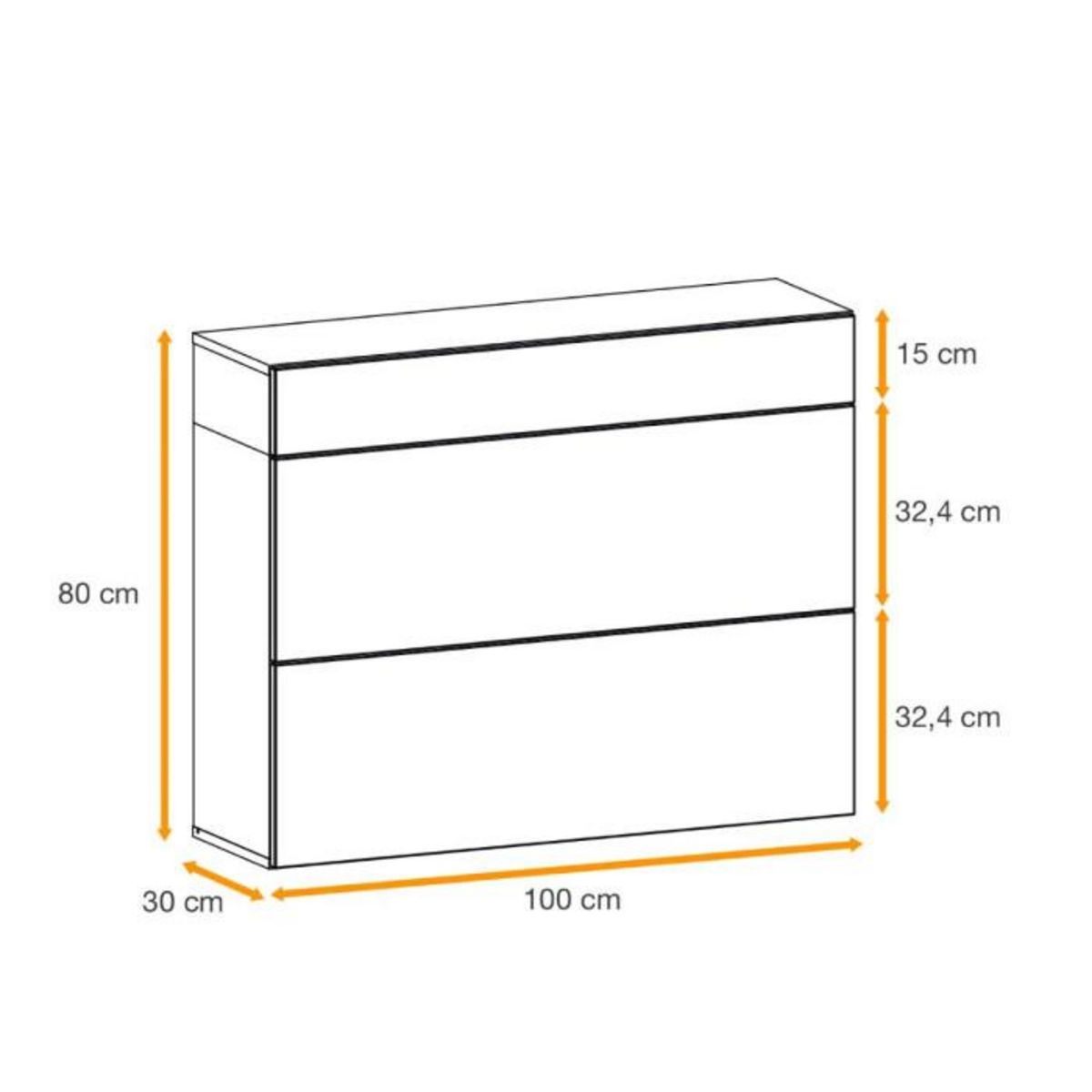Paris Prix Buffet 2 Portes & 1 Tiroir  Easy  100cm Noir