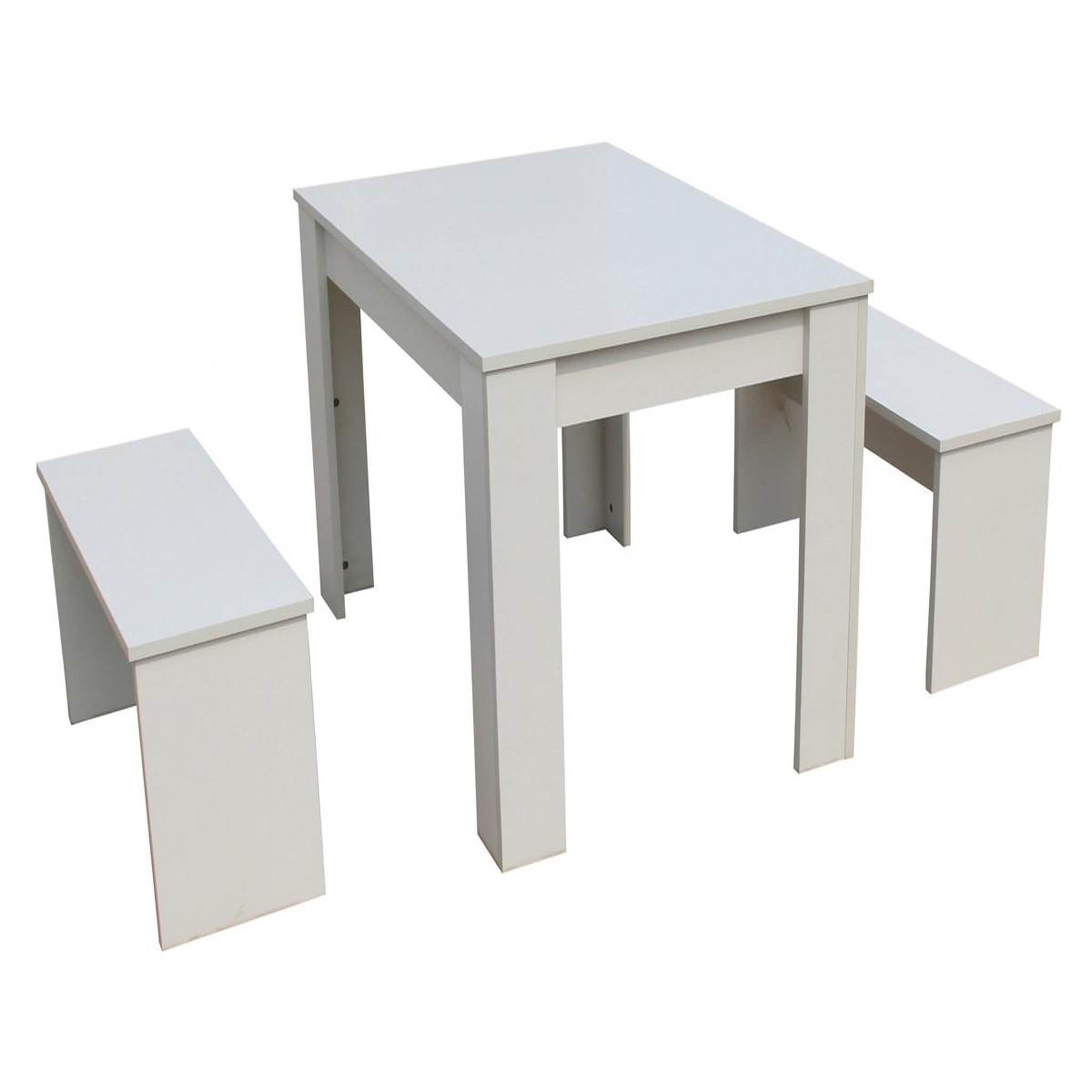 Habitat et Jardin Table avec 2 bancs  tino  - 110 x 74 x 70 cm - blanc